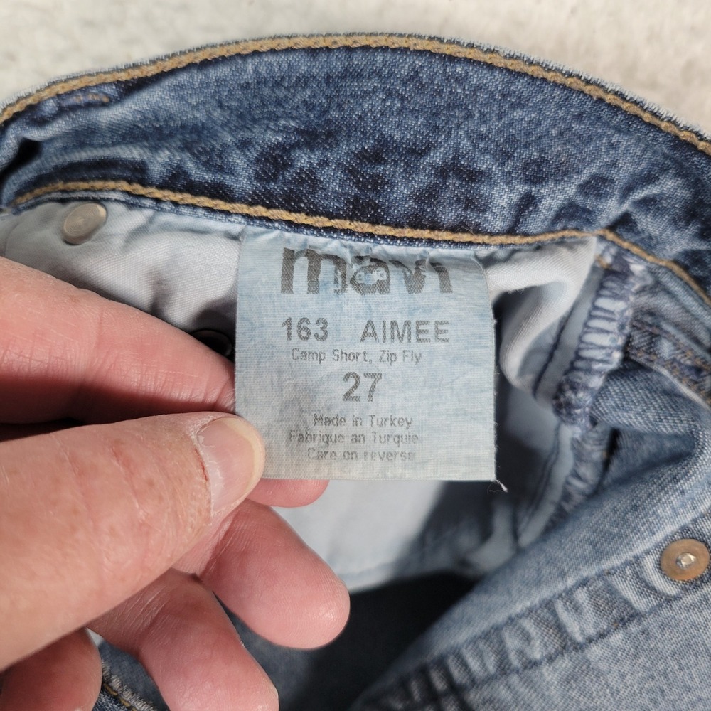 Mavi Aimee Shorts Womens 27 Blue Denim High Rise 163 Camp Short Zip Fly - Picture 7 of 11